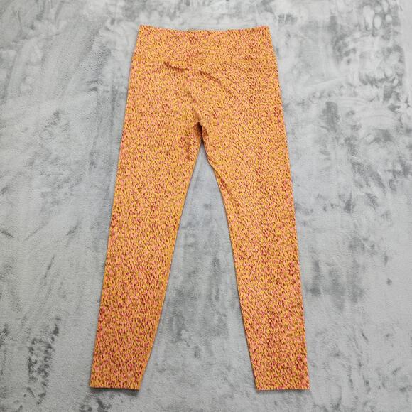 Lou & Grey Pants Womens L Orange Coral Multi Petaled Feel Good Pocket Leggings - Picture 2 of 10
